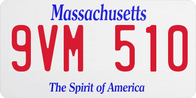MA license plate 9VM510