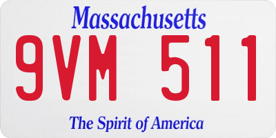 MA license plate 9VM511