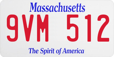 MA license plate 9VM512