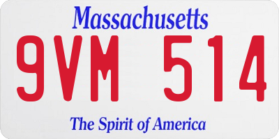MA license plate 9VM514