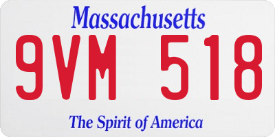 MA license plate 9VM518
