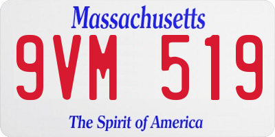 MA license plate 9VM519