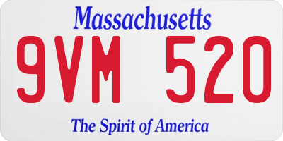 MA license plate 9VM520