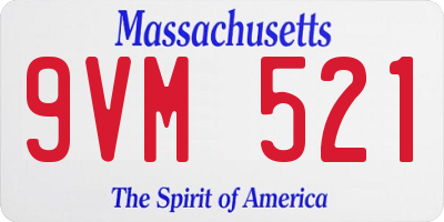 MA license plate 9VM521