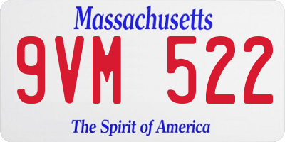 MA license plate 9VM522