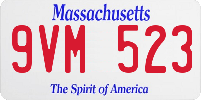 MA license plate 9VM523