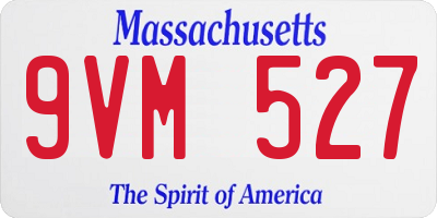 MA license plate 9VM527