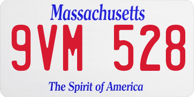 MA license plate 9VM528