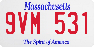 MA license plate 9VM531