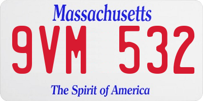 MA license plate 9VM532