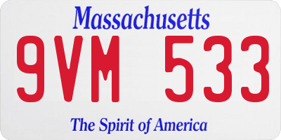 MA license plate 9VM533