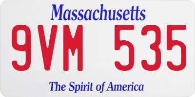 MA license plate 9VM535