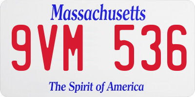 MA license plate 9VM536