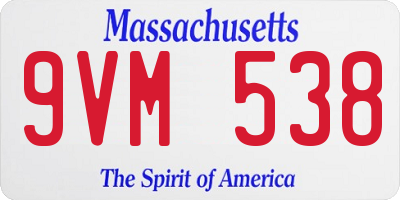 MA license plate 9VM538
