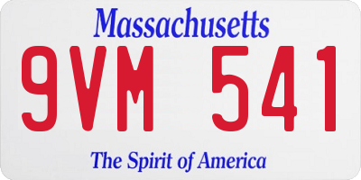 MA license plate 9VM541