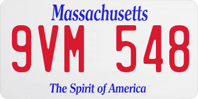 MA license plate 9VM548