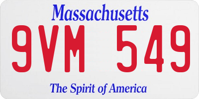 MA license plate 9VM549