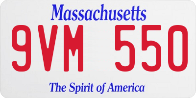 MA license plate 9VM550