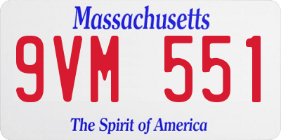 MA license plate 9VM551