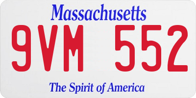 MA license plate 9VM552