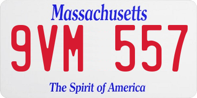 MA license plate 9VM557