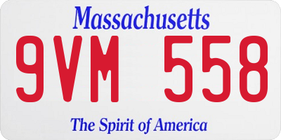 MA license plate 9VM558