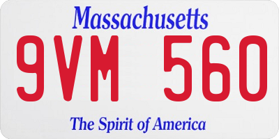 MA license plate 9VM560