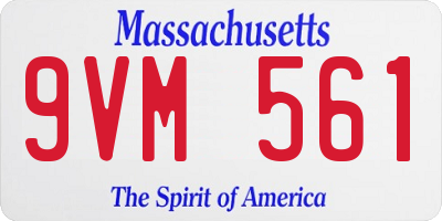 MA license plate 9VM561