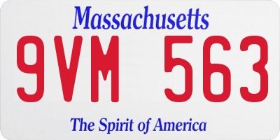 MA license plate 9VM563