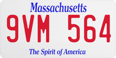 MA license plate 9VM564
