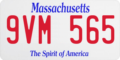 MA license plate 9VM565