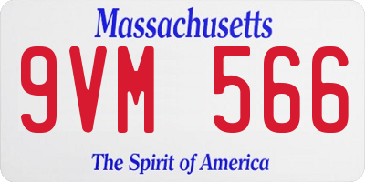 MA license plate 9VM566