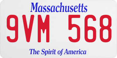 MA license plate 9VM568