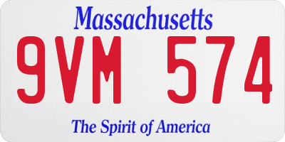 MA license plate 9VM574