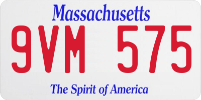 MA license plate 9VM575