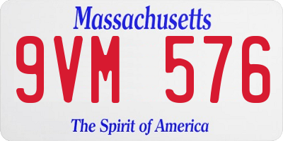 MA license plate 9VM576