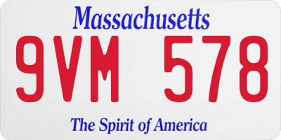 MA license plate 9VM578