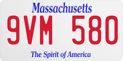MA license plate 9VM580