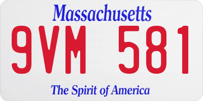 MA license plate 9VM581