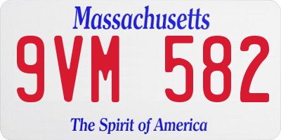 MA license plate 9VM582
