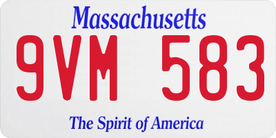 MA license plate 9VM583