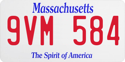 MA license plate 9VM584