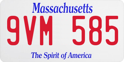 MA license plate 9VM585