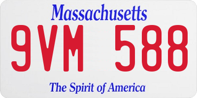 MA license plate 9VM588