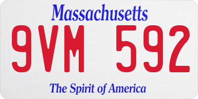 MA license plate 9VM592