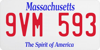 MA license plate 9VM593