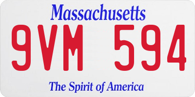 MA license plate 9VM594