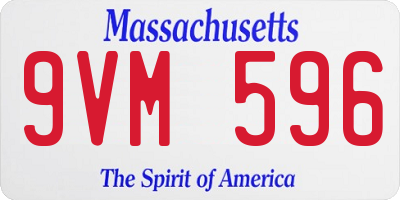MA license plate 9VM596
