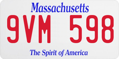 MA license plate 9VM598
