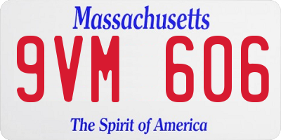 MA license plate 9VM606